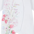 أفرول بنات بطبعة الزهور والفراولة باللون الأبيض, 1, hi-res